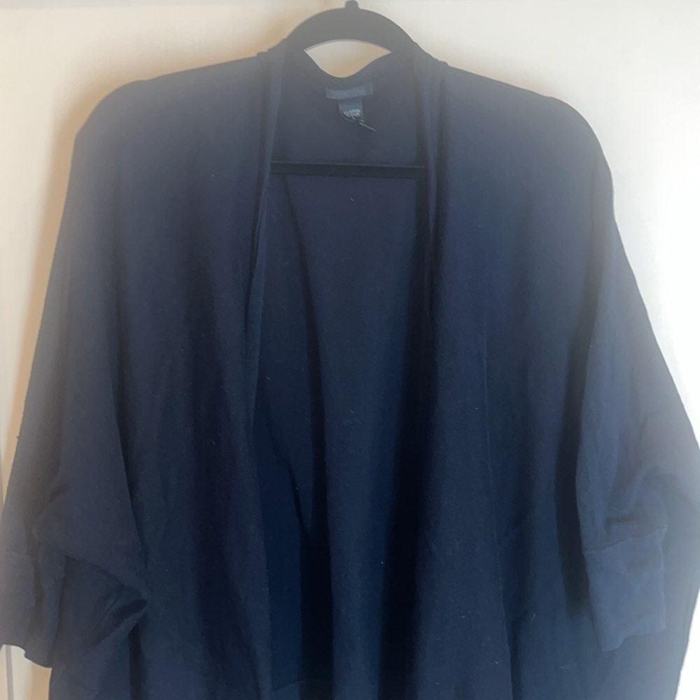 Only Mine open shorty oversized black cotton blend cardigan size large - Picture 2 of 8